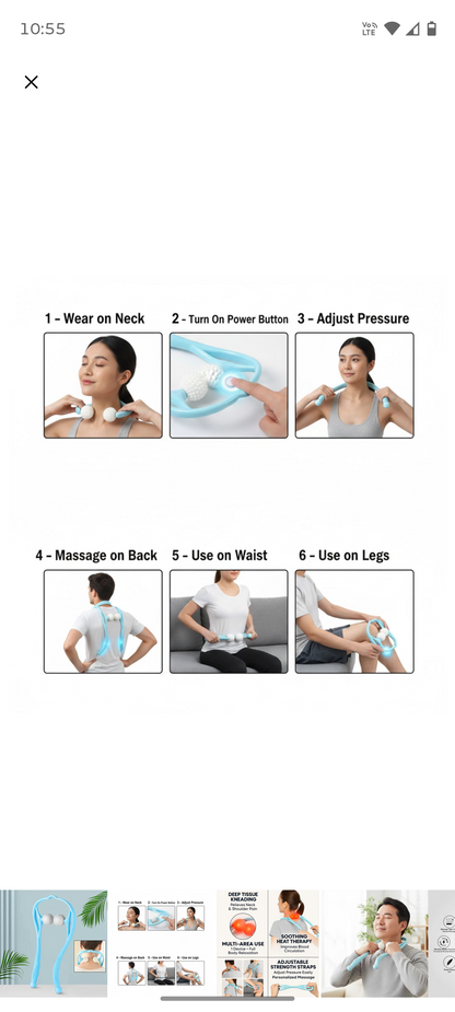 Portable Neck - Shoulder Massager. If your neck feels stiff after studying or scrolling all day… this is for you.
