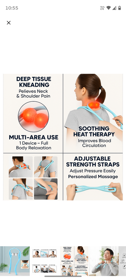 Portable Neck - Shoulder Massager. If your neck feels stiff after studying or scrolling all day… this is for you.