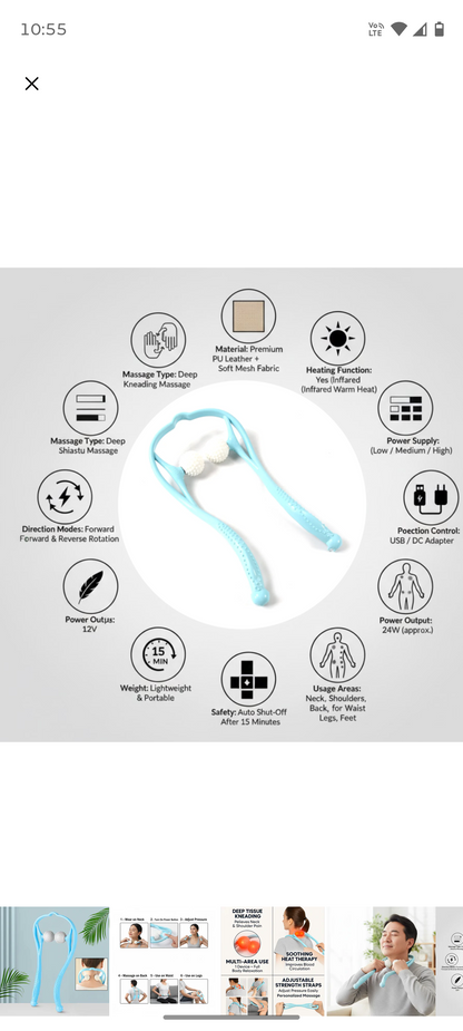 Portable Neck - Shoulder Massager. If your neck feels stiff after studying or scrolling all day… this is for you.