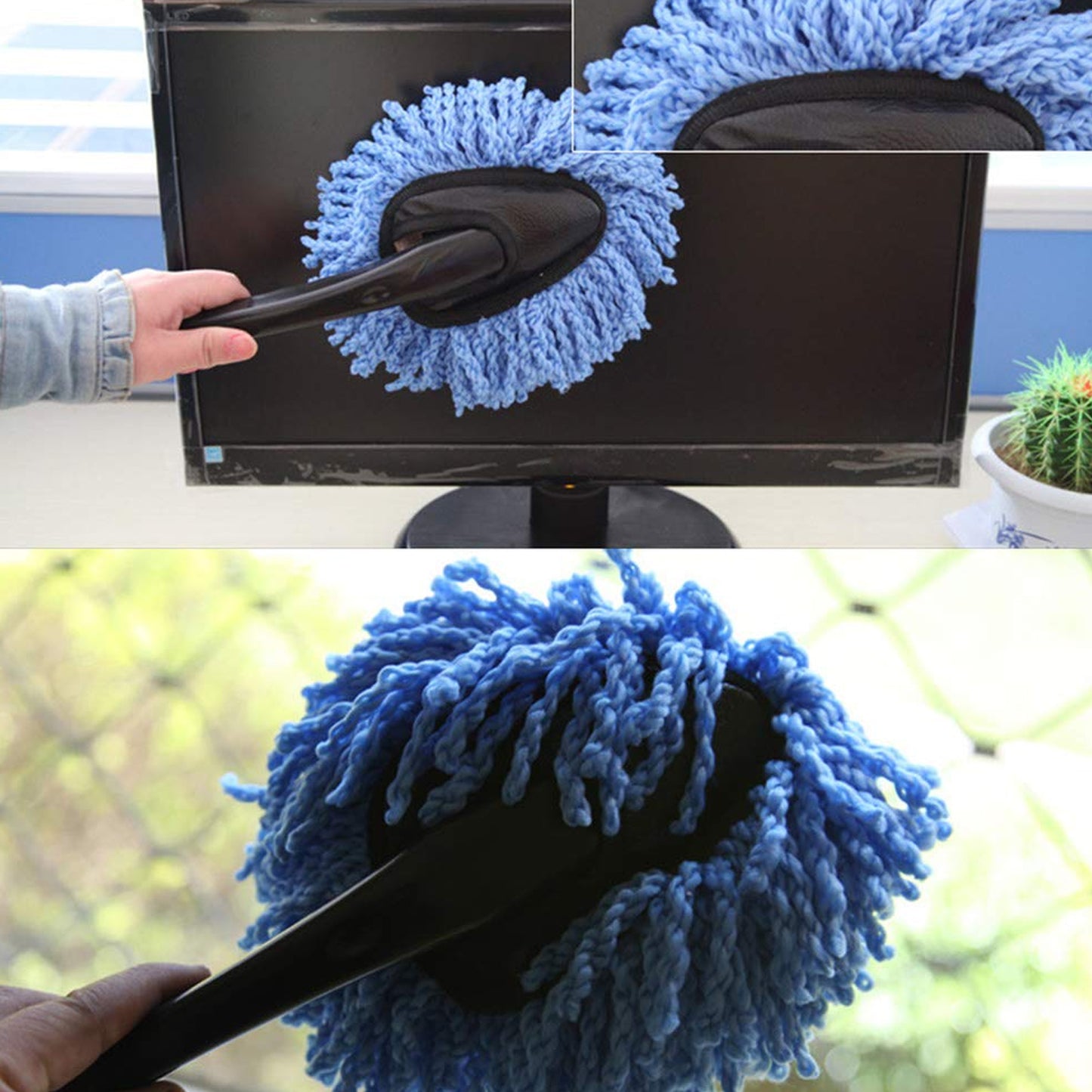 4098 Car Wash Cleaning Brush Microfiber Dusting Tool Duster Dust Mop Home Cleaning For Cleaning And Washing Of Dirty Car Glasses Windows And Exterior.